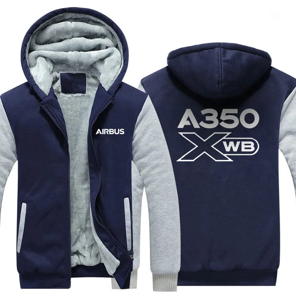 AIRBUS A350 XWB WINTER THICK ZIP SWEATSHIRTS