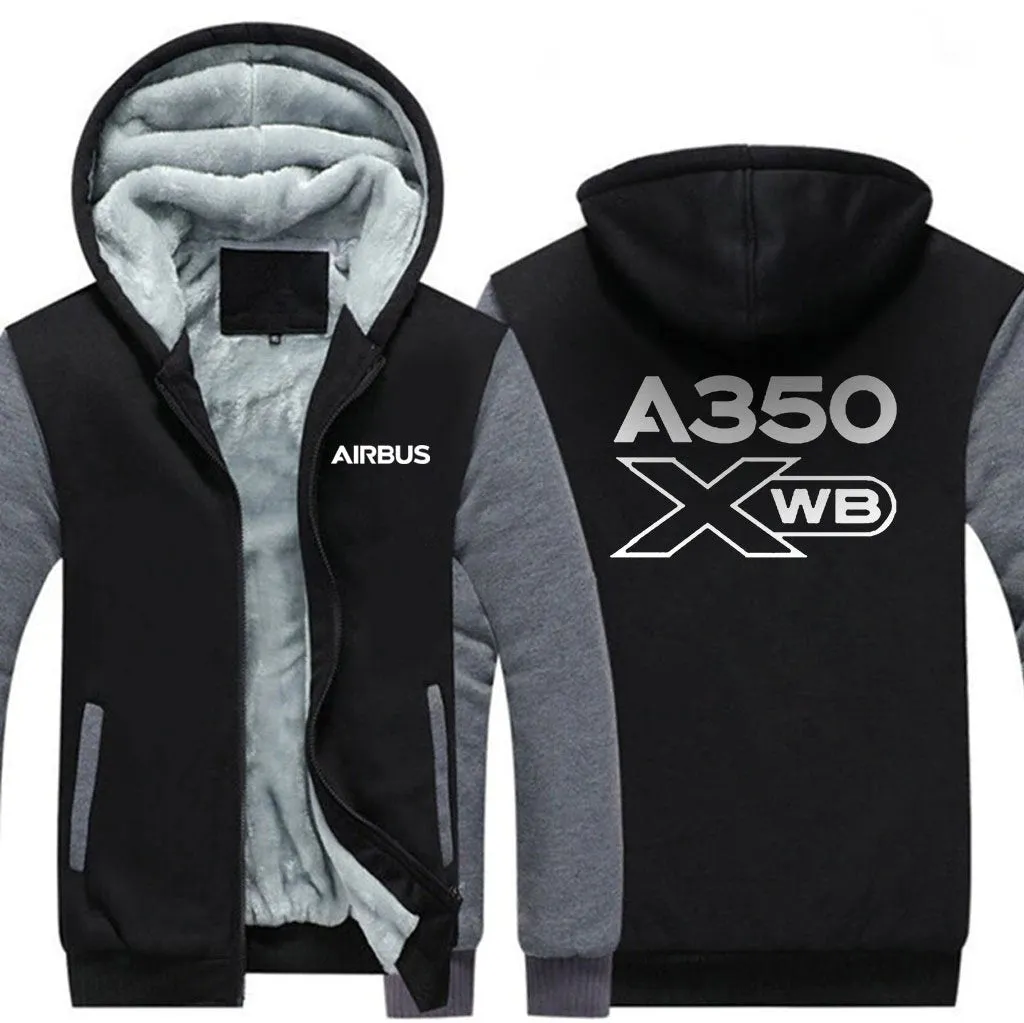 AIRBUS A350 XWB WINTER THICK ZIP SWEATSHIRTS