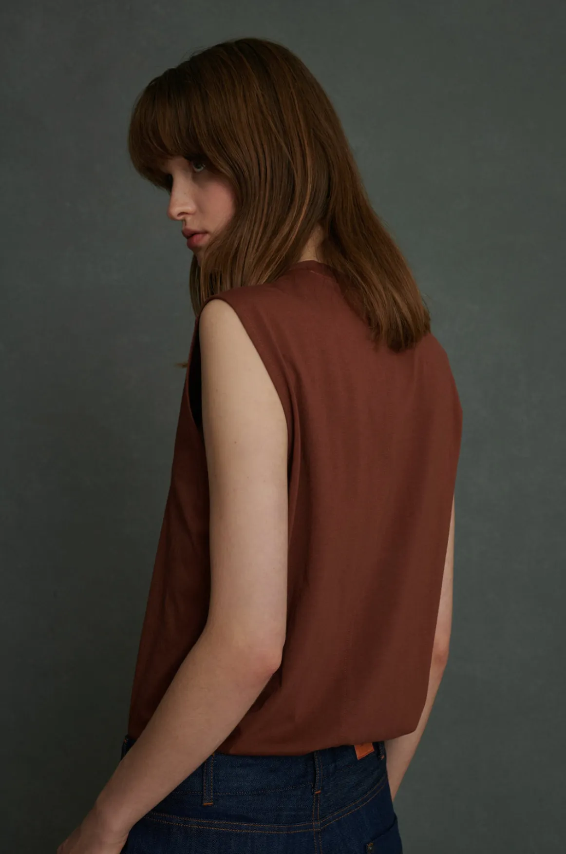 Apolline Terracotta Sleeveless T-Shirt