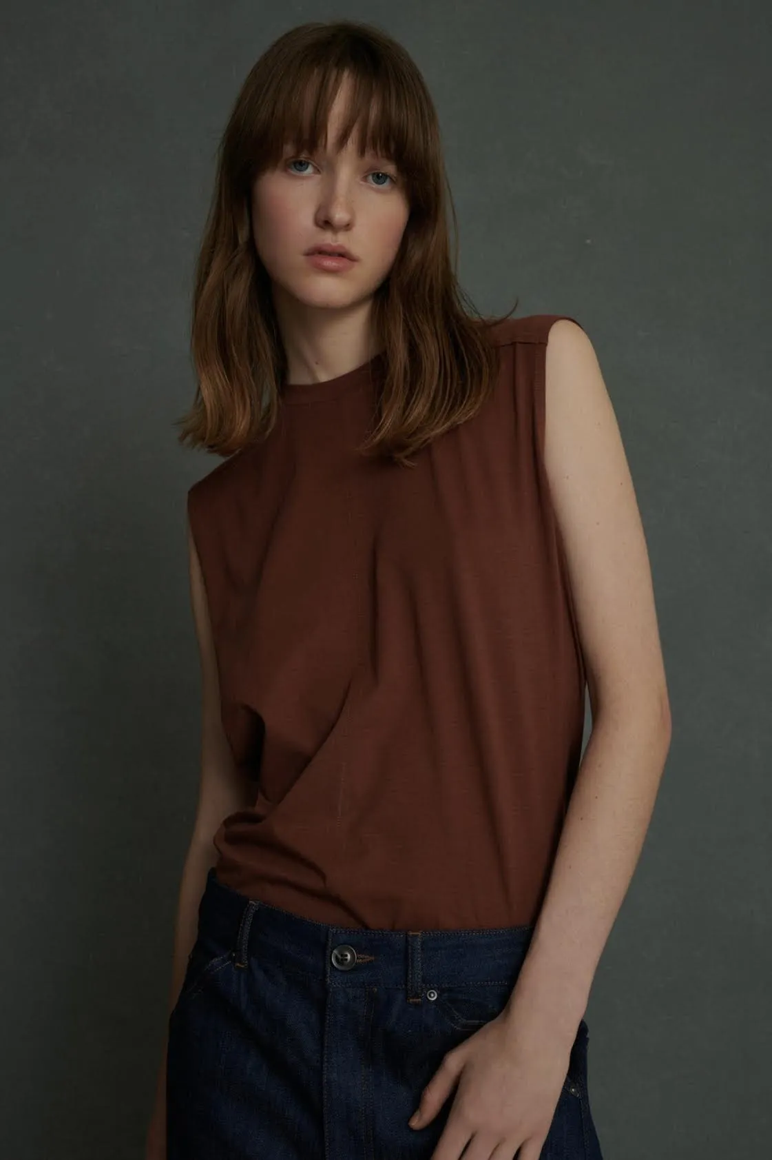 Apolline Terracotta Sleeveless T-Shirt