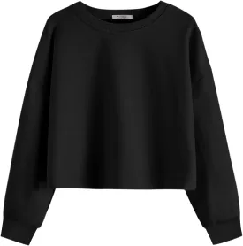 Arshiner Girls Crop Tops Kids Long Sleeve Pullover Sweatshirts Girls Cropped Crewneck Sweatshirt for 5-14 Years Teen Girl