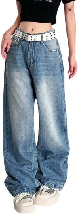 Baggy Jeans for Woman Y2k Pants Straight Leg High Waisted Jeans Womens Boyfriend Vintage Clothes Streetwear
