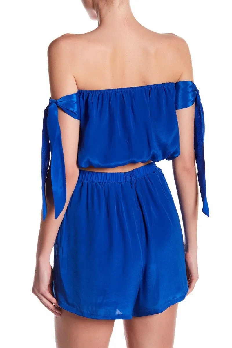 Blue Silk Shorts