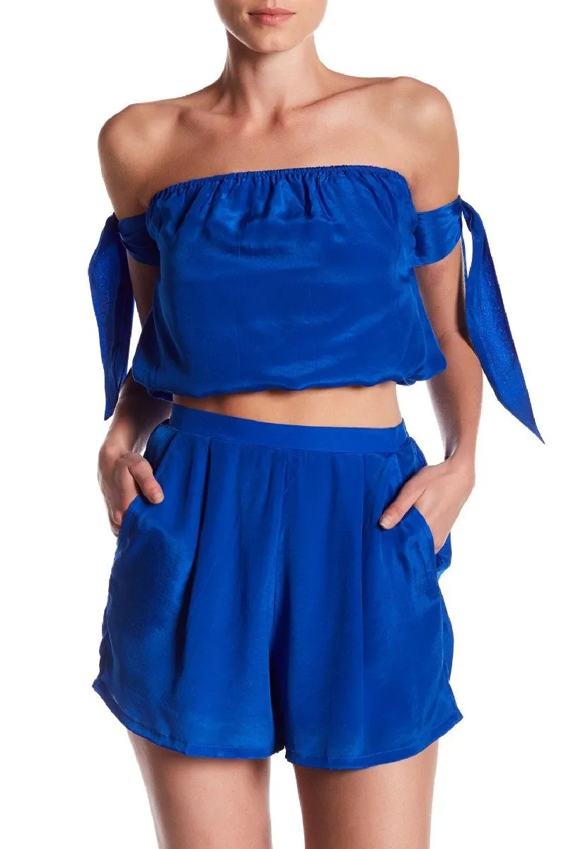 Blue Silk Shorts