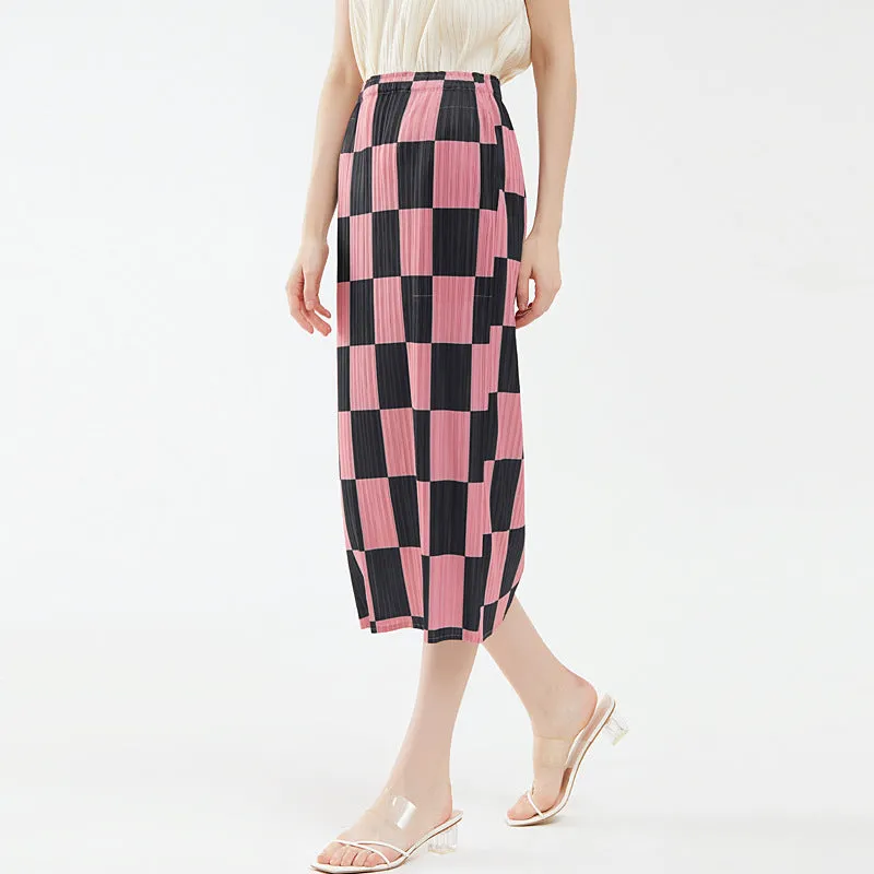 Checkerboard Hip Skirt