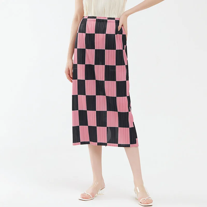 Checkerboard Hip Skirt