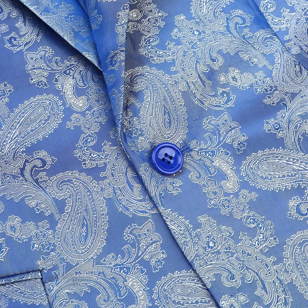 Cloudstyle Mens Slim Fit Paisley Suit Single Breasted Party Suit Jacket 1 Button Sport Coat