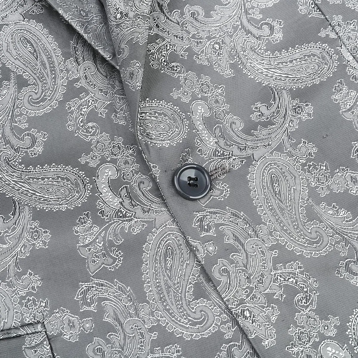 Cloudstyle Mens Slim Fit Paisley Suit Single Breasted Party Suit Jacket 1 Button Sport Coat