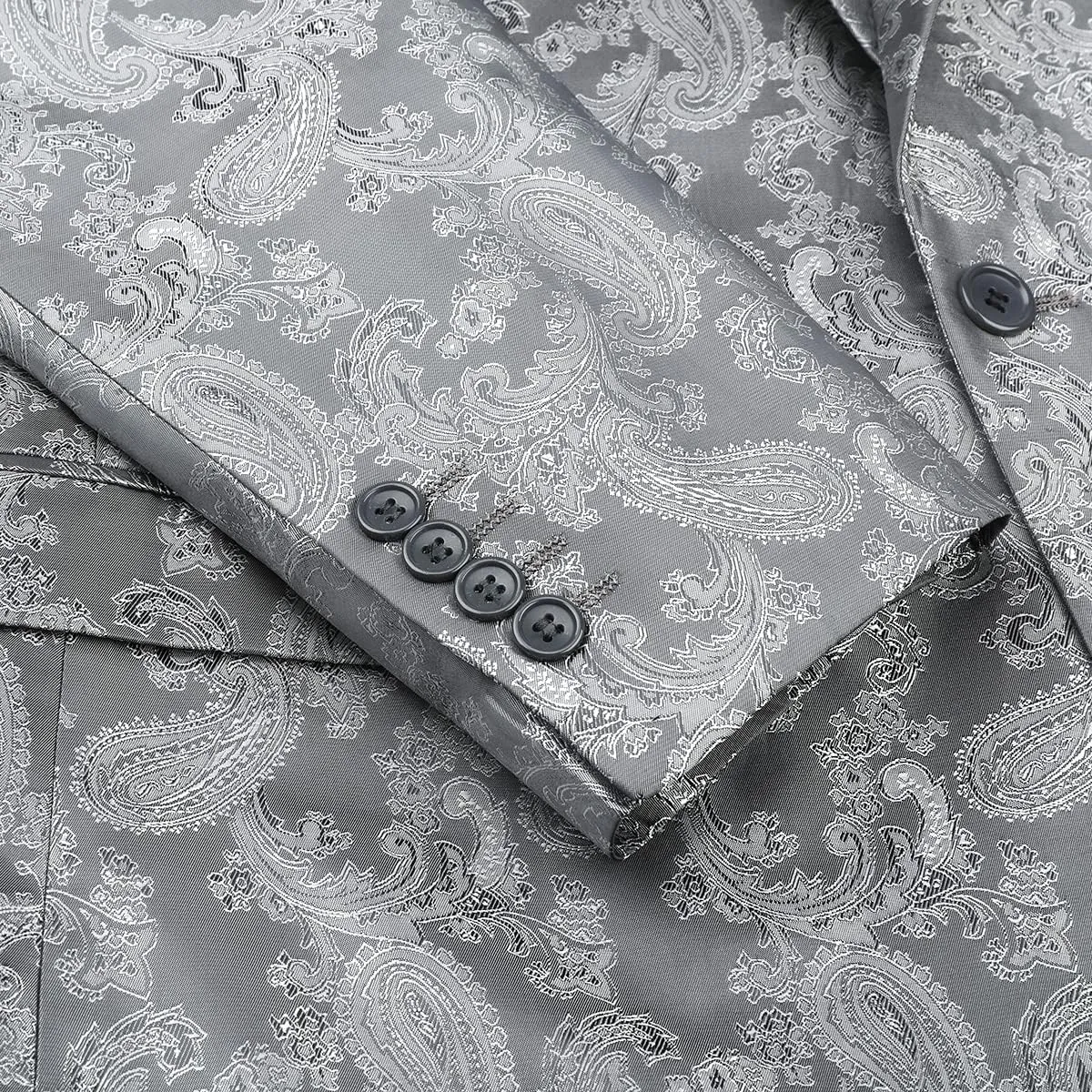 Cloudstyle Mens Slim Fit Paisley Suit Single Breasted Party Suit Jacket 1 Button Sport Coat