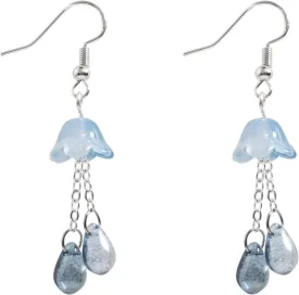 Cute Jellyfish Earrings, Czech Glass Beads Dangle Earrings, Mermaid Teardrop Earrings Jewelry Gifts For Women