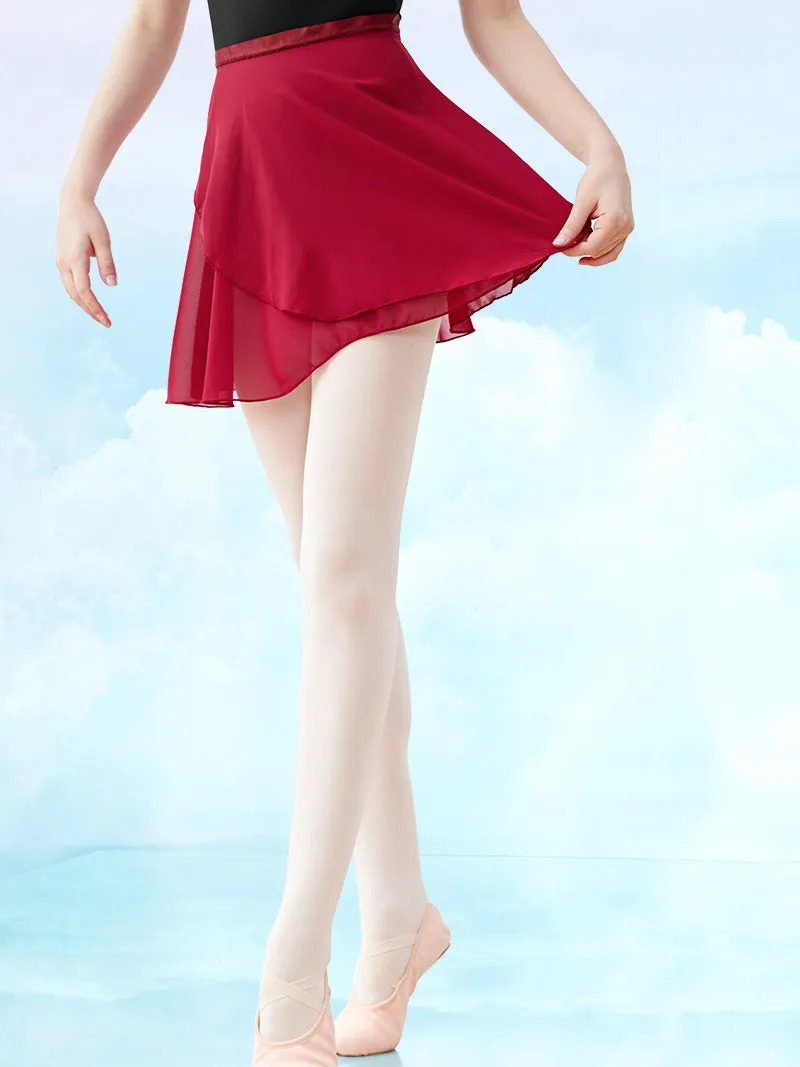 Dance Training Clothes Chiffon Skirt One-piece Hip-Covering Apron Lace-up Short Skirt