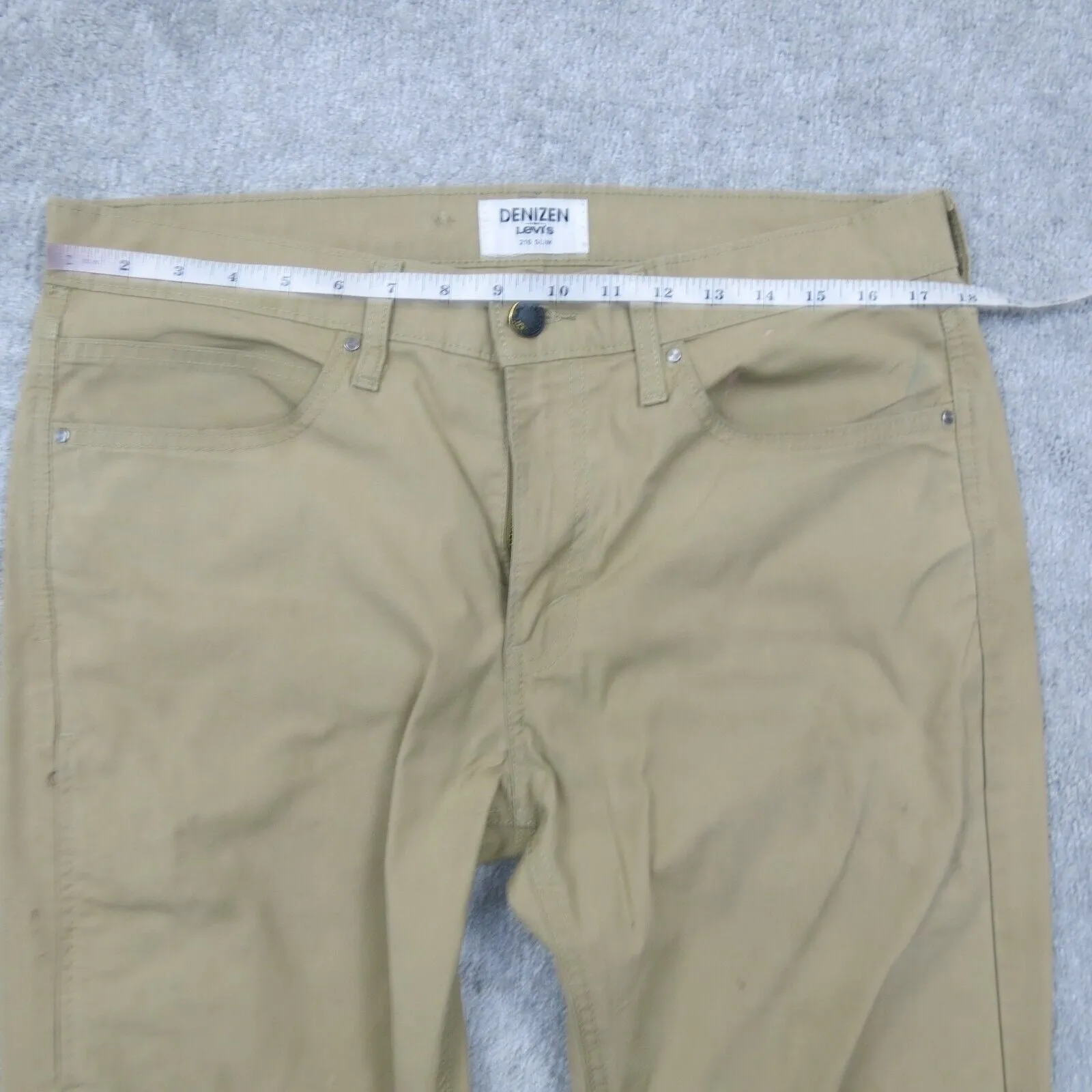 Denizen From Levis Womens 216 Slim Leg Pants Flat Front Khaki Beige SZ W34XL32