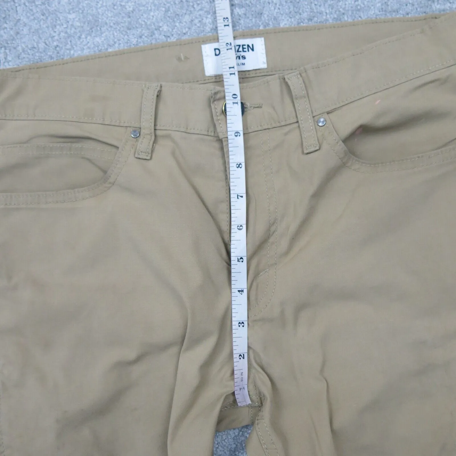 Denizen From Levis Womens 216 Slim Leg Pants Flat Front Khaki Beige SZ W34XL32