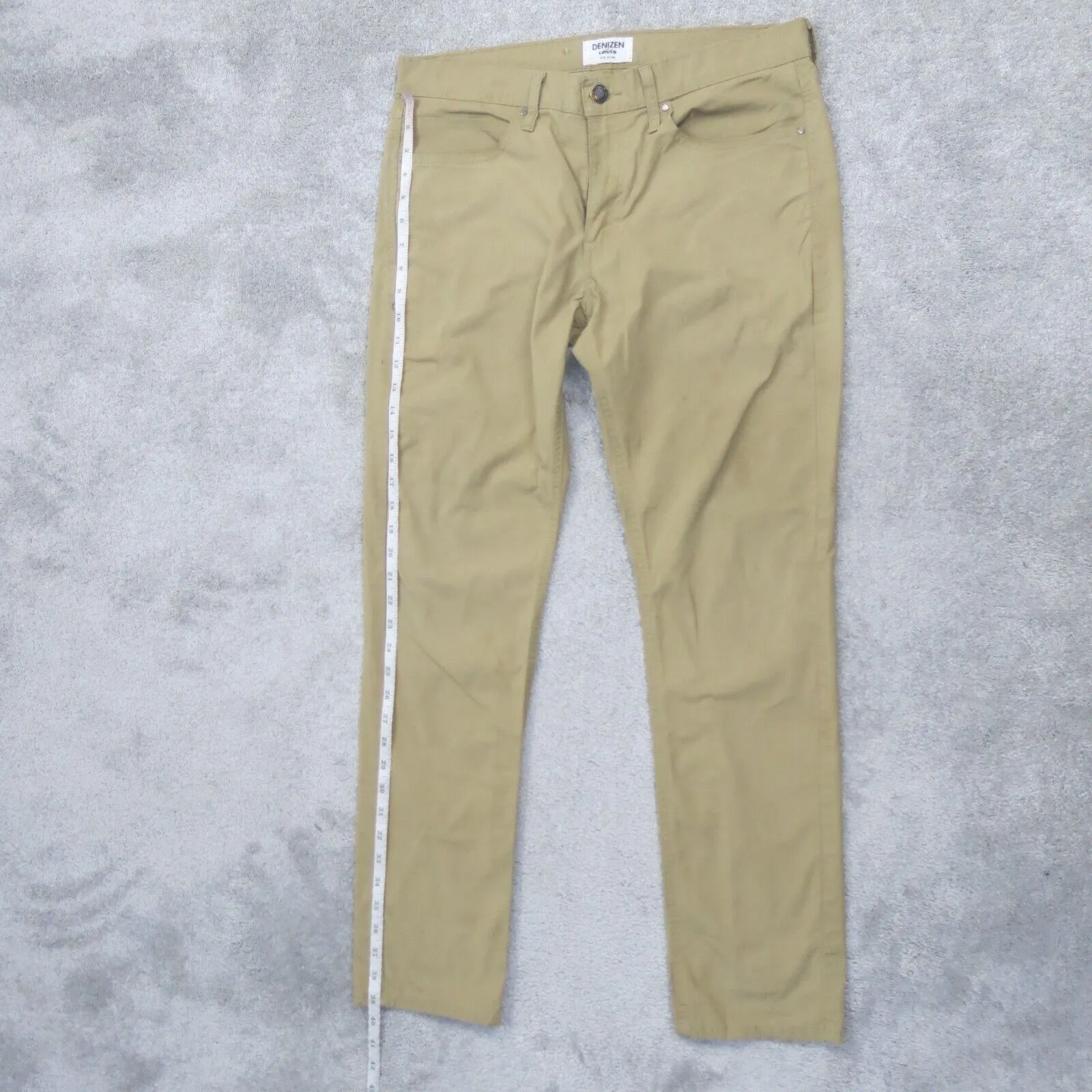 Denizen From Levis Womens 216 Slim Leg Pants Flat Front Khaki Beige SZ W34XL32