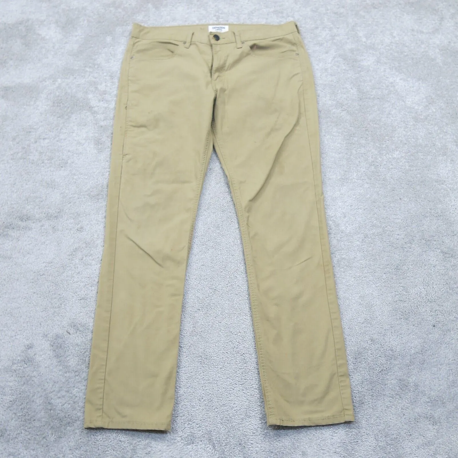 Denizen From Levis Womens 216 Slim Leg Pants Flat Front Khaki Beige SZ W34XL32