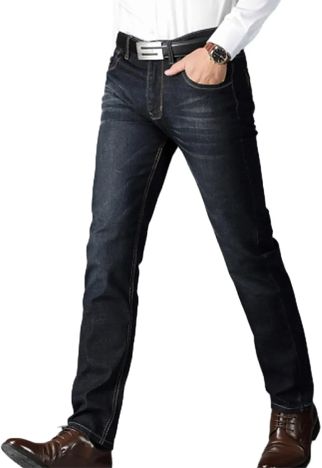 Jeans for Men Slim Fit Lightweight Straight Leg Denim Pants Vintage Washed Stretch Jeans Pants Casual Work Jeans