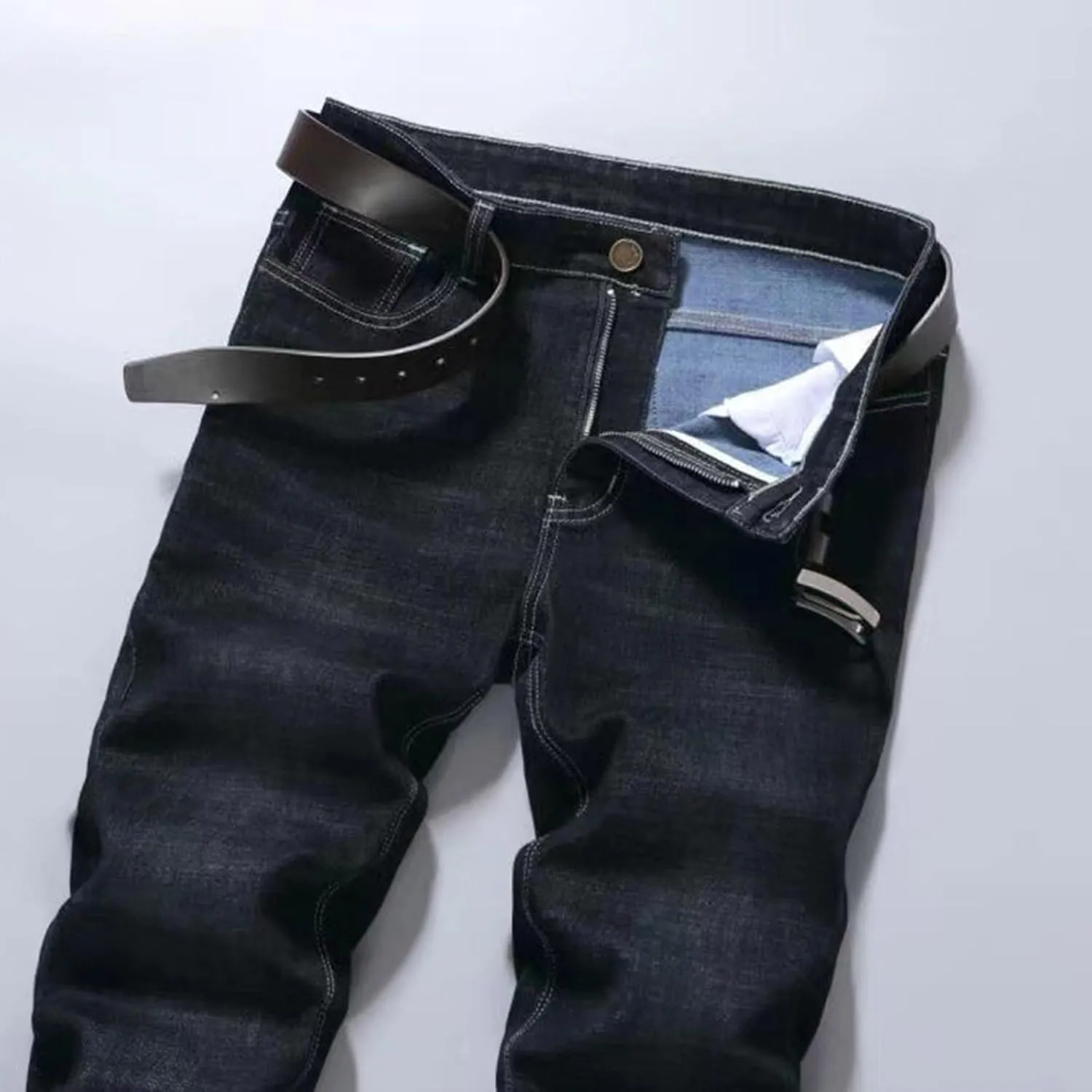 Jeans for Men Slim Fit Lightweight Straight Leg Denim Pants Vintage Washed Stretch Jeans Pants Casual Work Jeans