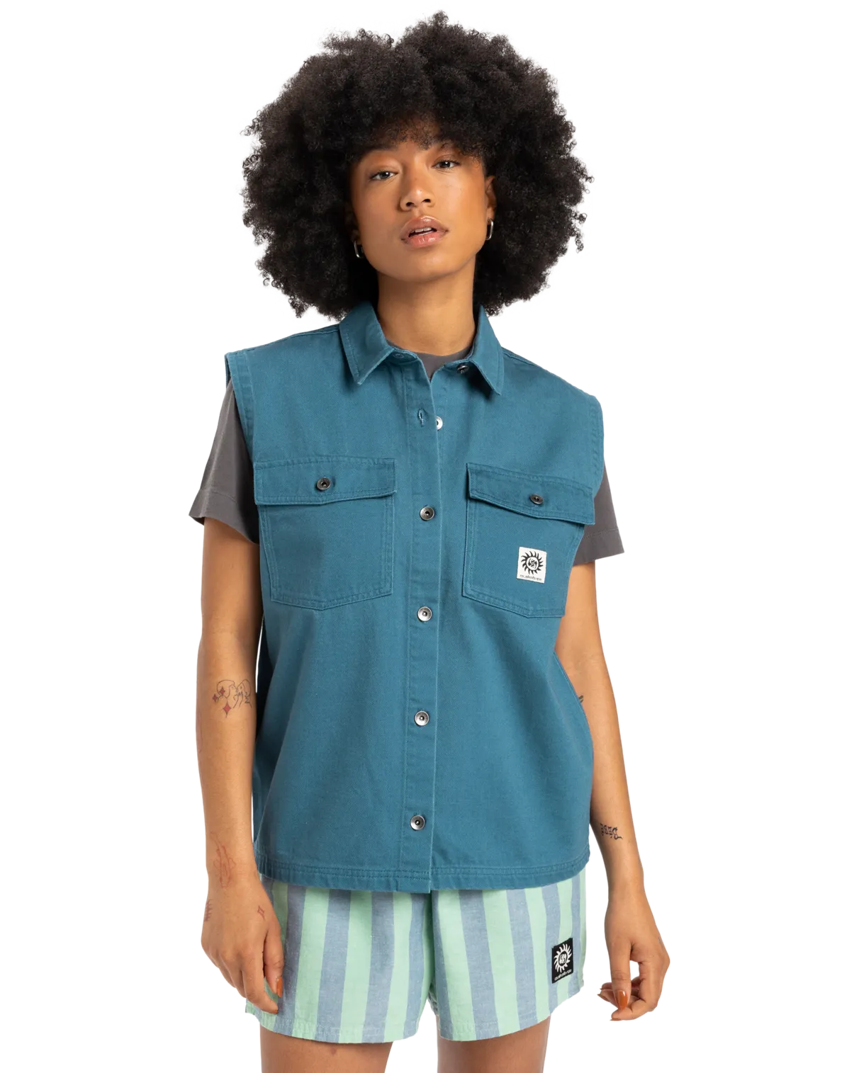 Jolk Sleeveless Shirt in Real Teal