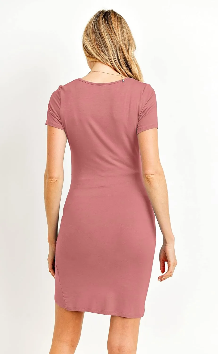 LaClef Women's Casual T-Shirt Ruched Bodycon Maternity Dress