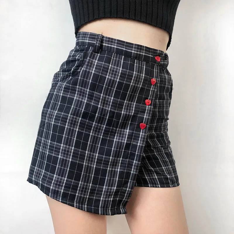 Love heart plaid skirt KF90359