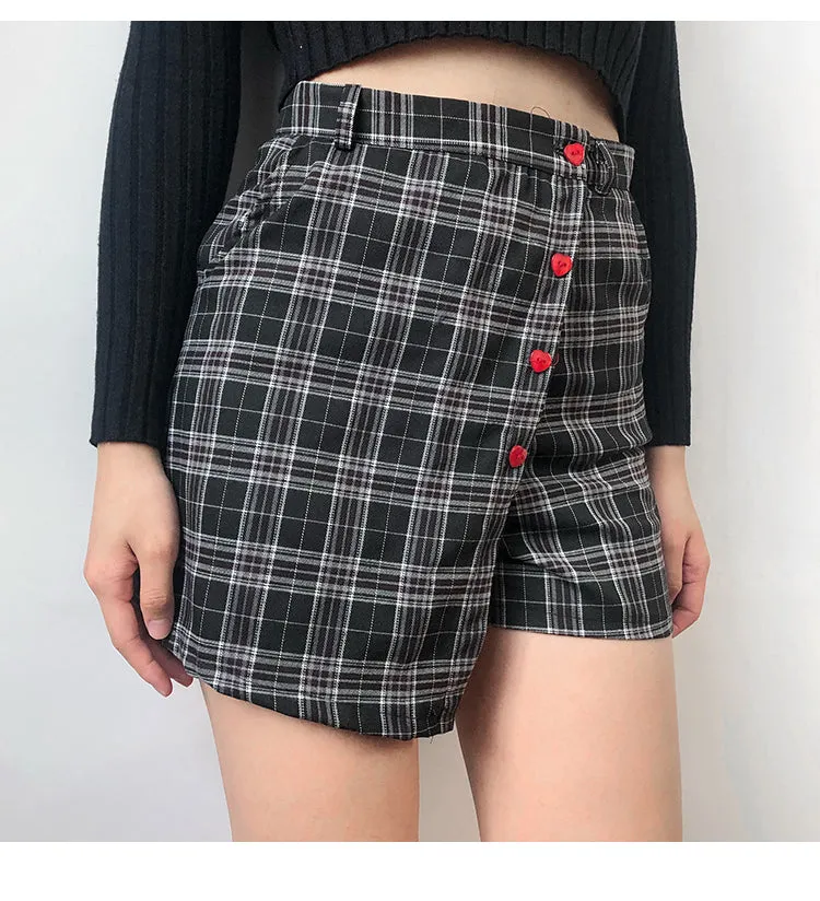 Love heart plaid skirt KF90359