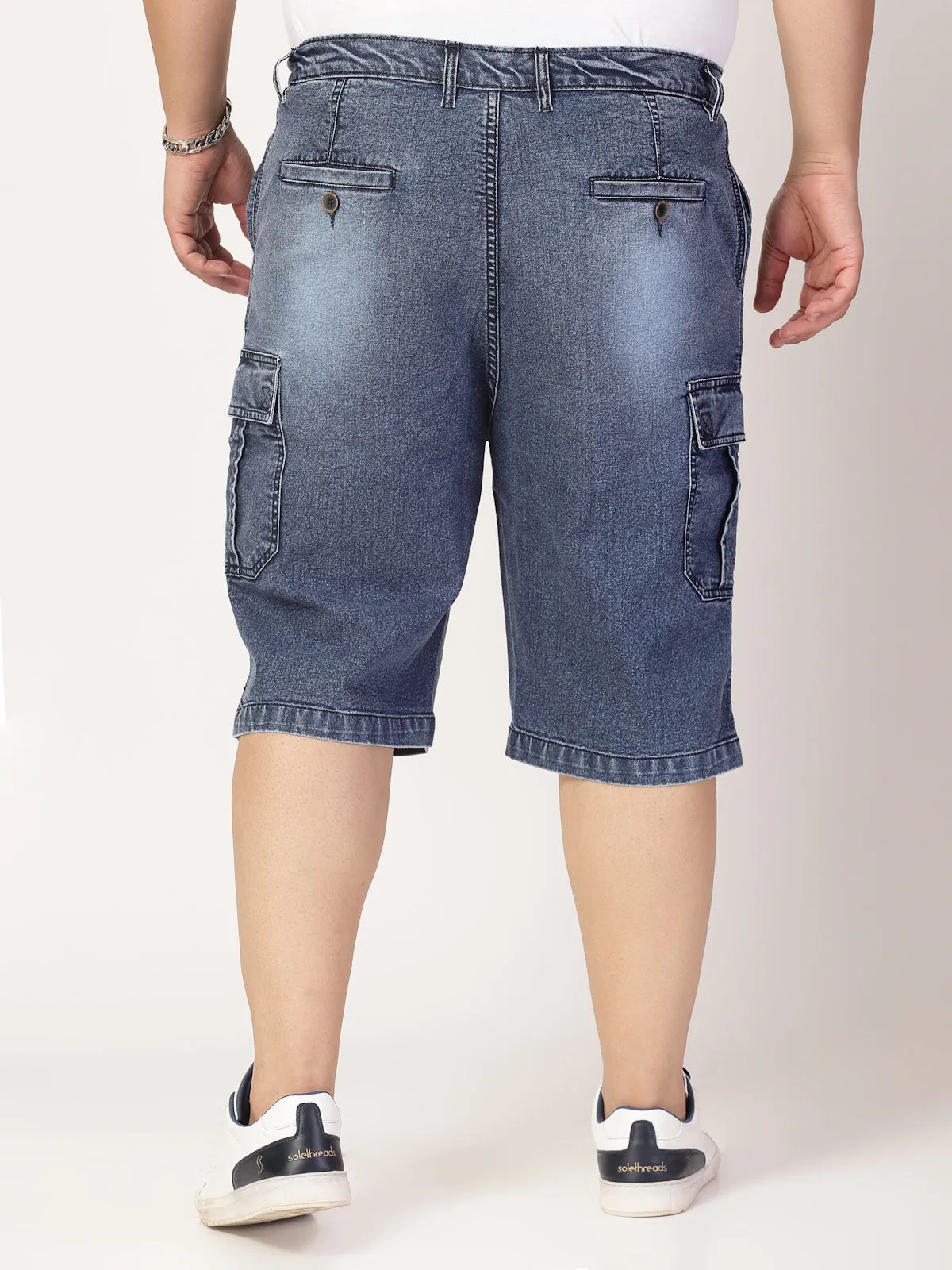 Men Denim Regular Fit Shorts