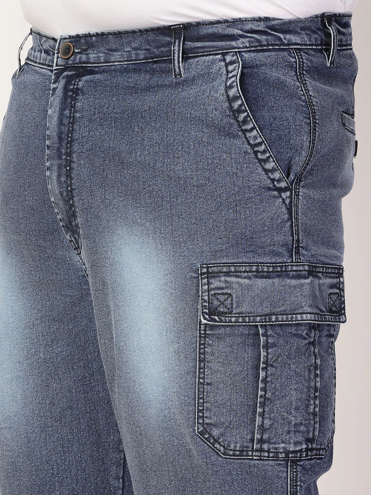 Men Denim Regular Fit Shorts