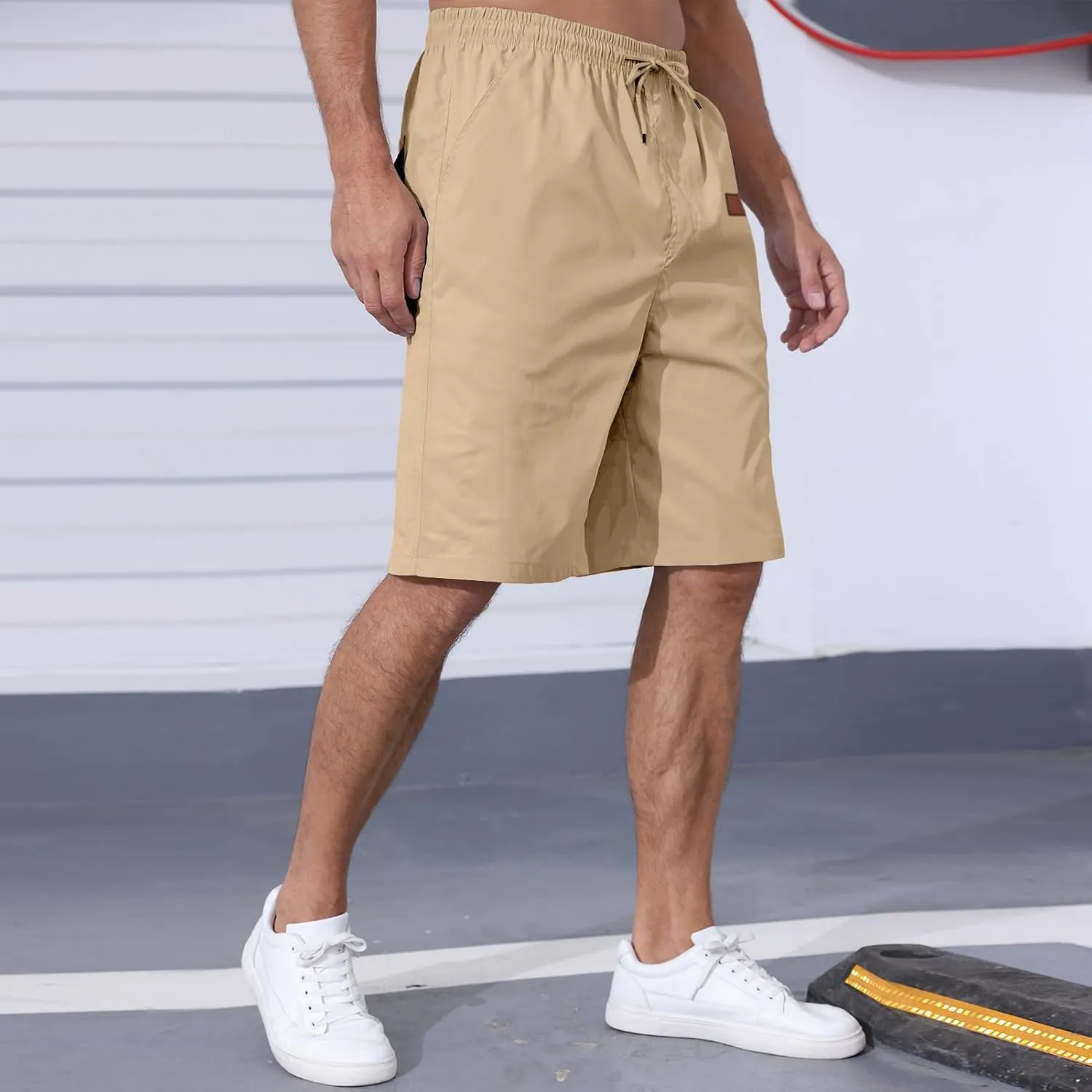 Men's Casual Jogger Shorts Elastic Waist Cargo Shorts Relaxed Fit SweatShorts Running Workout Sport Twill Shorts