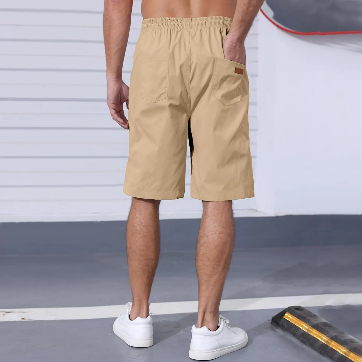 Men's Casual Jogger Shorts Elastic Waist Cargo Shorts Relaxed Fit SweatShorts Running Workout Sport Twill Shorts