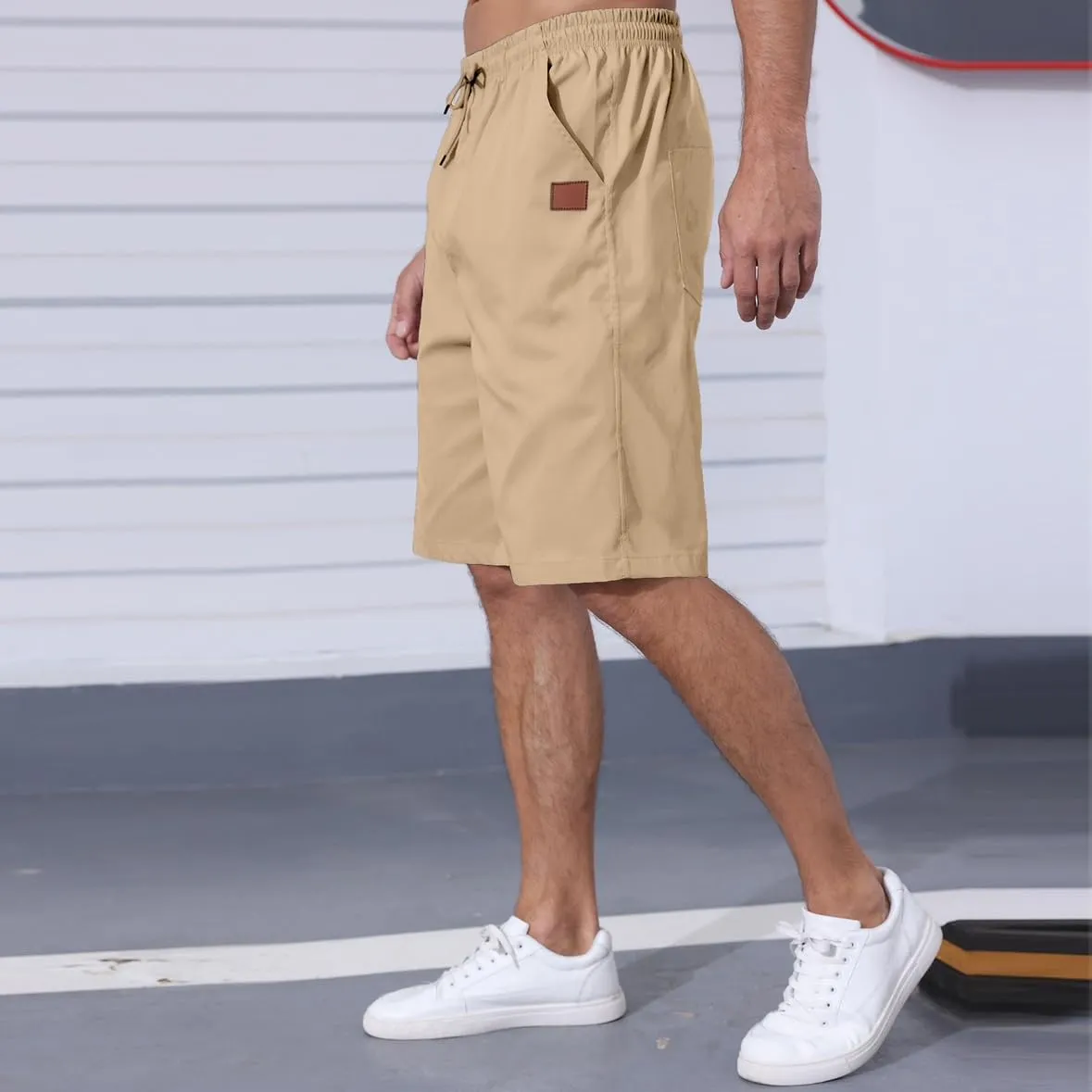 Men's Casual Jogger Shorts Elastic Waist Cargo Shorts Relaxed Fit SweatShorts Running Workout Sport Twill Shorts