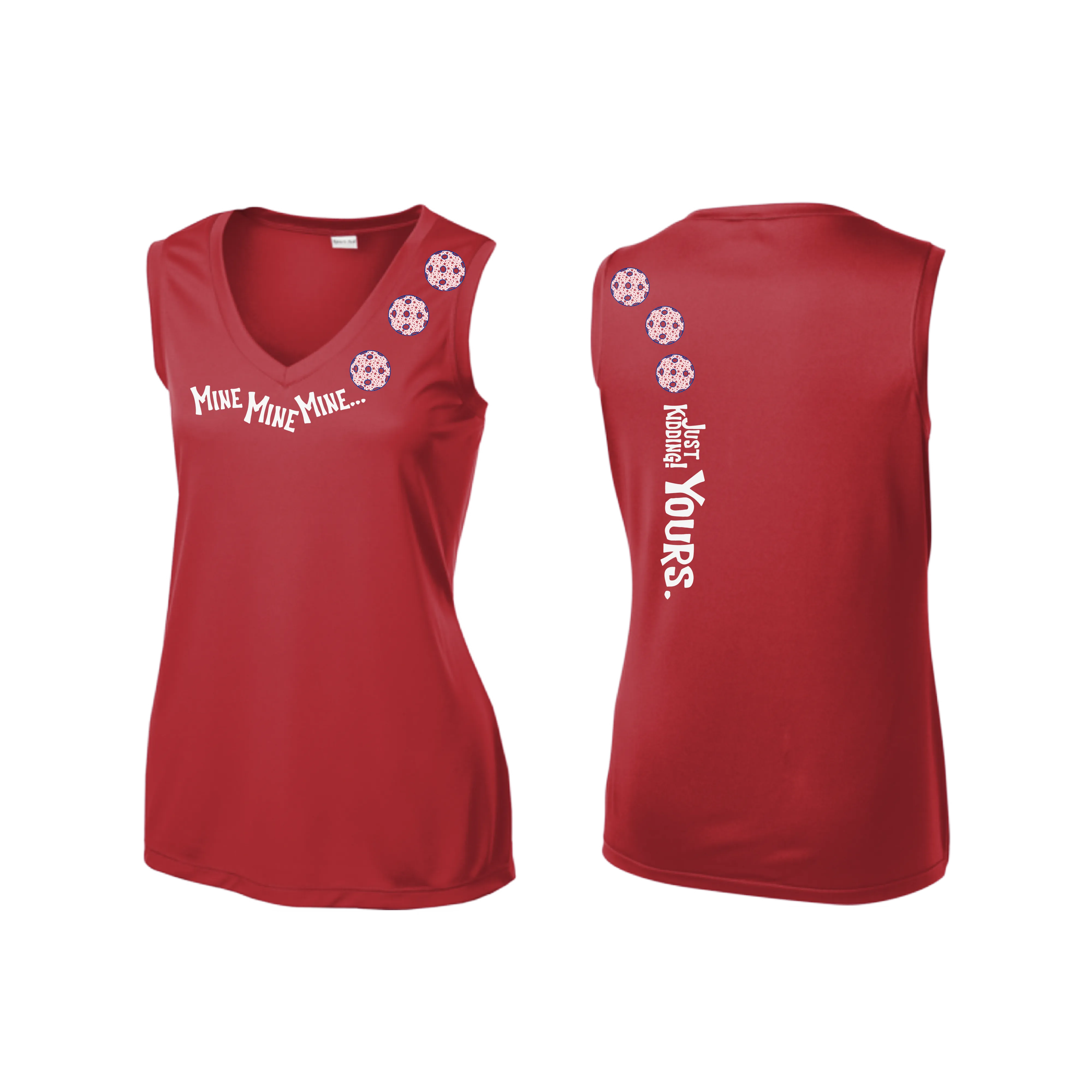 Mine JK Yours (Pickleballs With Stars) | Women’s Sleeveless Athletic Shirt | 100% Polyester