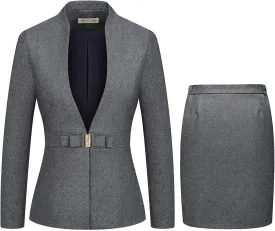 MODFUL Womens Business Dress Suit Set 2 Piece Pencil Skirt Lady Work Suit Blazer Dress Set