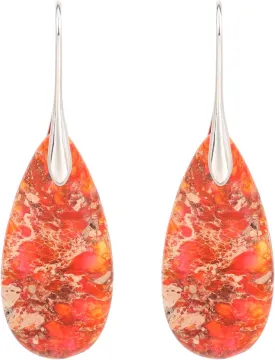 Natural Healing Stone Waterdrop Earrings Crystal Birthstone Dangle Drop Earrings