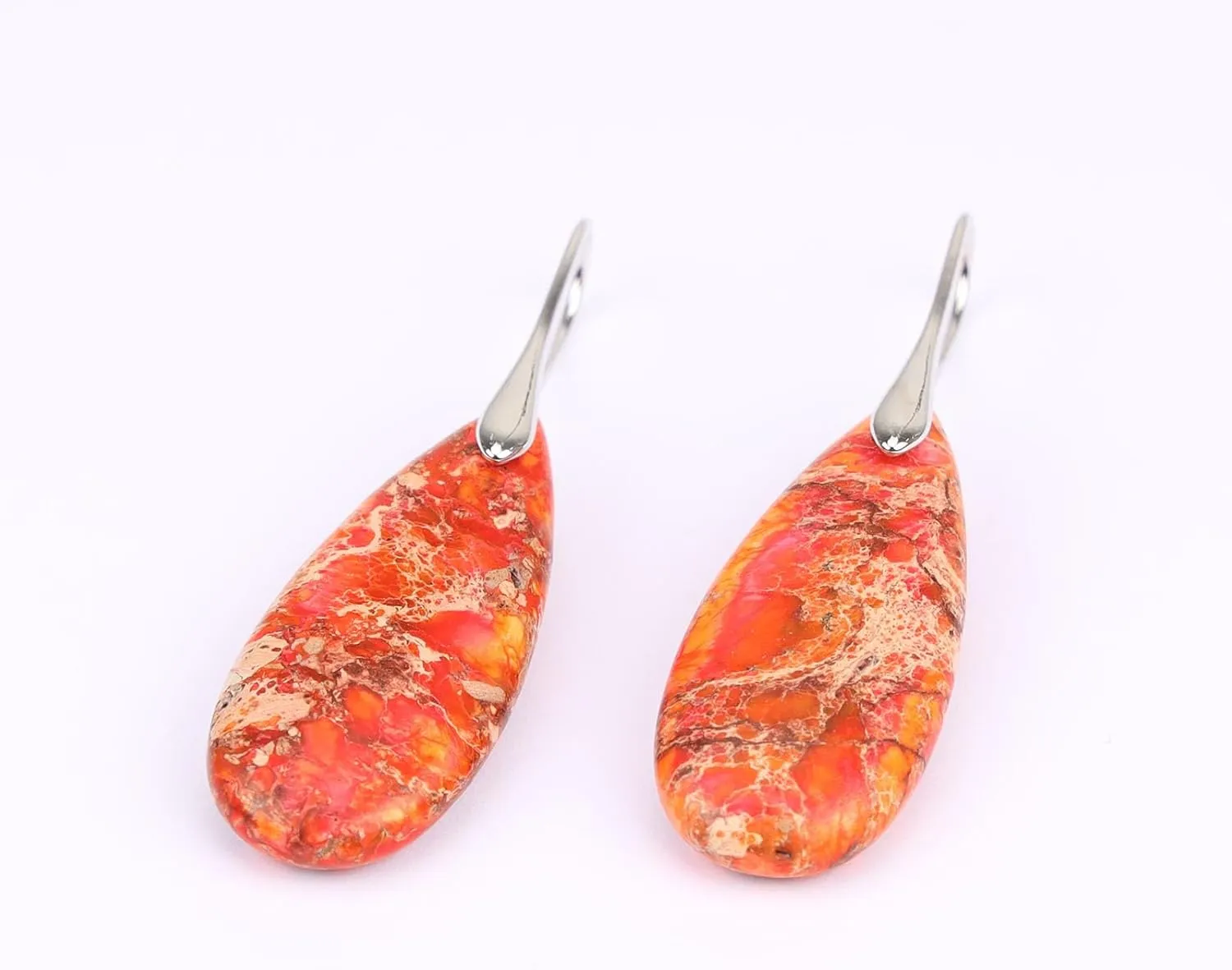 Natural Healing Stone Waterdrop Earrings Crystal Birthstone Dangle Drop Earrings