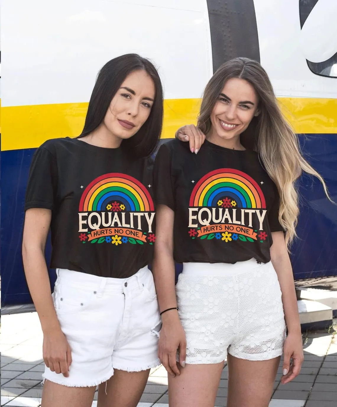 Pride Shirt for Women Rainbow Equality Hurts No One T-Shirt Short Sleeve LGBTQ Gay Tee Tops