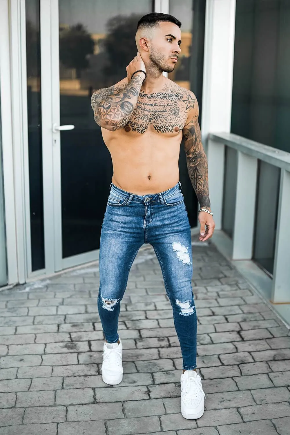 Rip & Repair Jeans - Dark Blue
