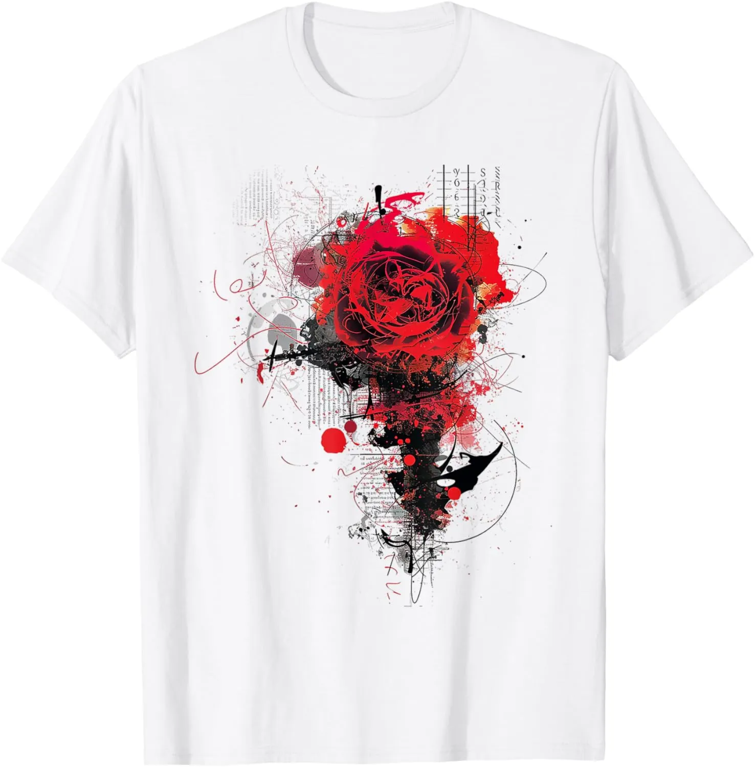 Rose Abstract Graphic Flower Artwork Painting Rose T-Shirt