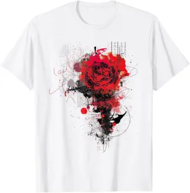 Rose Abstract Graphic Flower Artwork Painting Rose T-Shirt