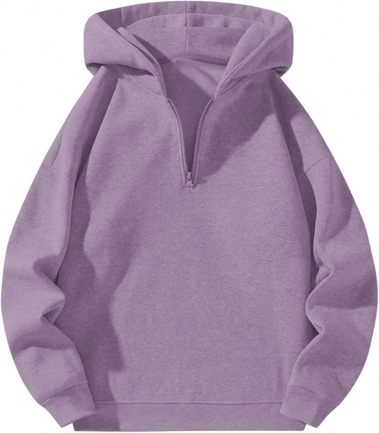 SOLY HUX Men's Quarter Zip Hoodies Zip Up Hoodie Long Sleeve Drop Shoulder Sweatshirt Casual Pullover
