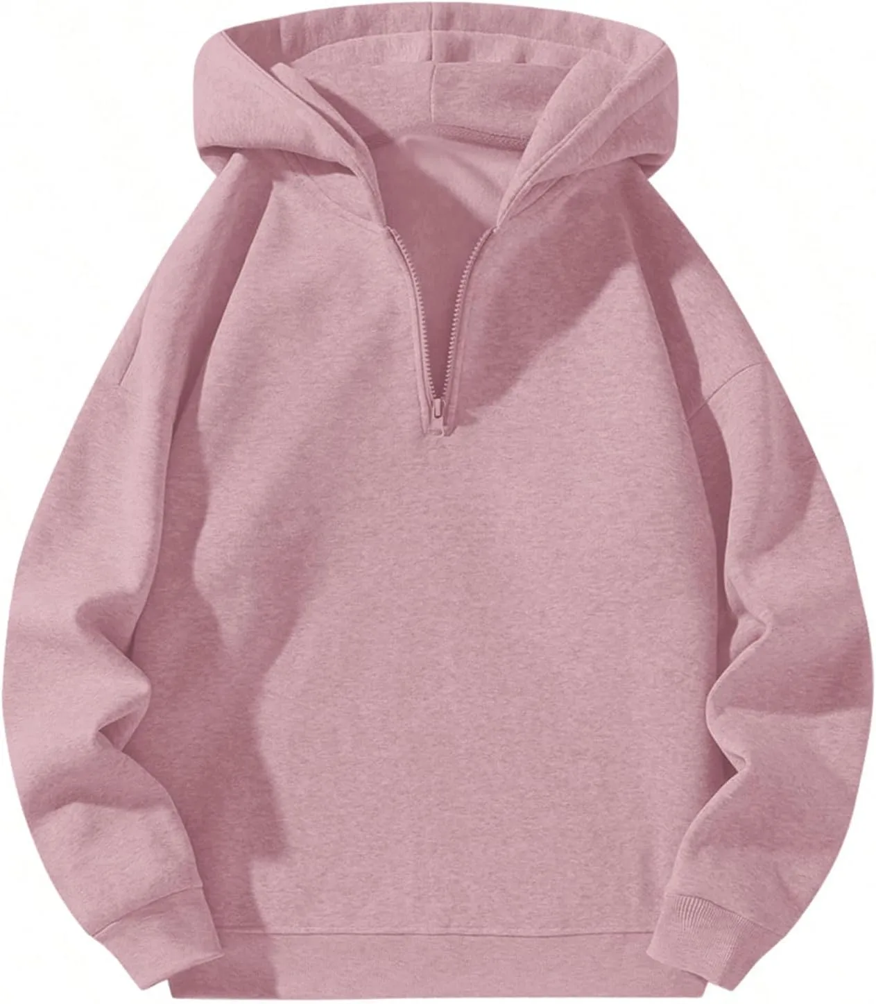 SOLY HUX Men's Quarter Zip Hoodies Zip Up Hoodie Long Sleeve Drop Shoulder Sweatshirt Casual Pullover