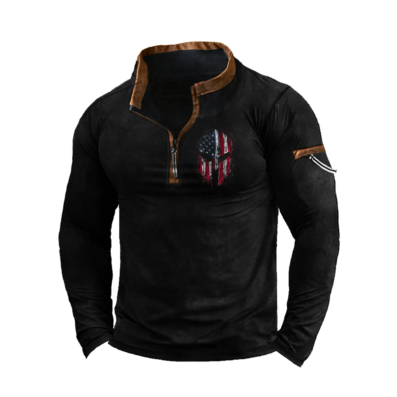 SPARTAN  ZIPPER GRAPHIC POCKET SWEATSHIRT