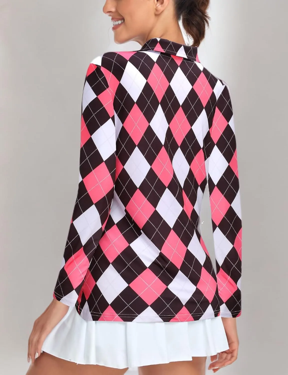 Tanst Sky Women's Golf Shirt UPF 50  Long Sleeve Quarter Zip Pullover Athletic Hiking Workout Tops