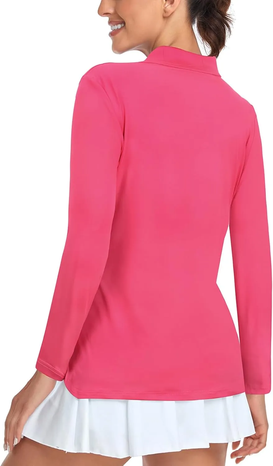 Tanst Sky Women's Golf Shirt UPF 50  Long Sleeve Quarter Zip Pullover Athletic Hiking Workout Tops