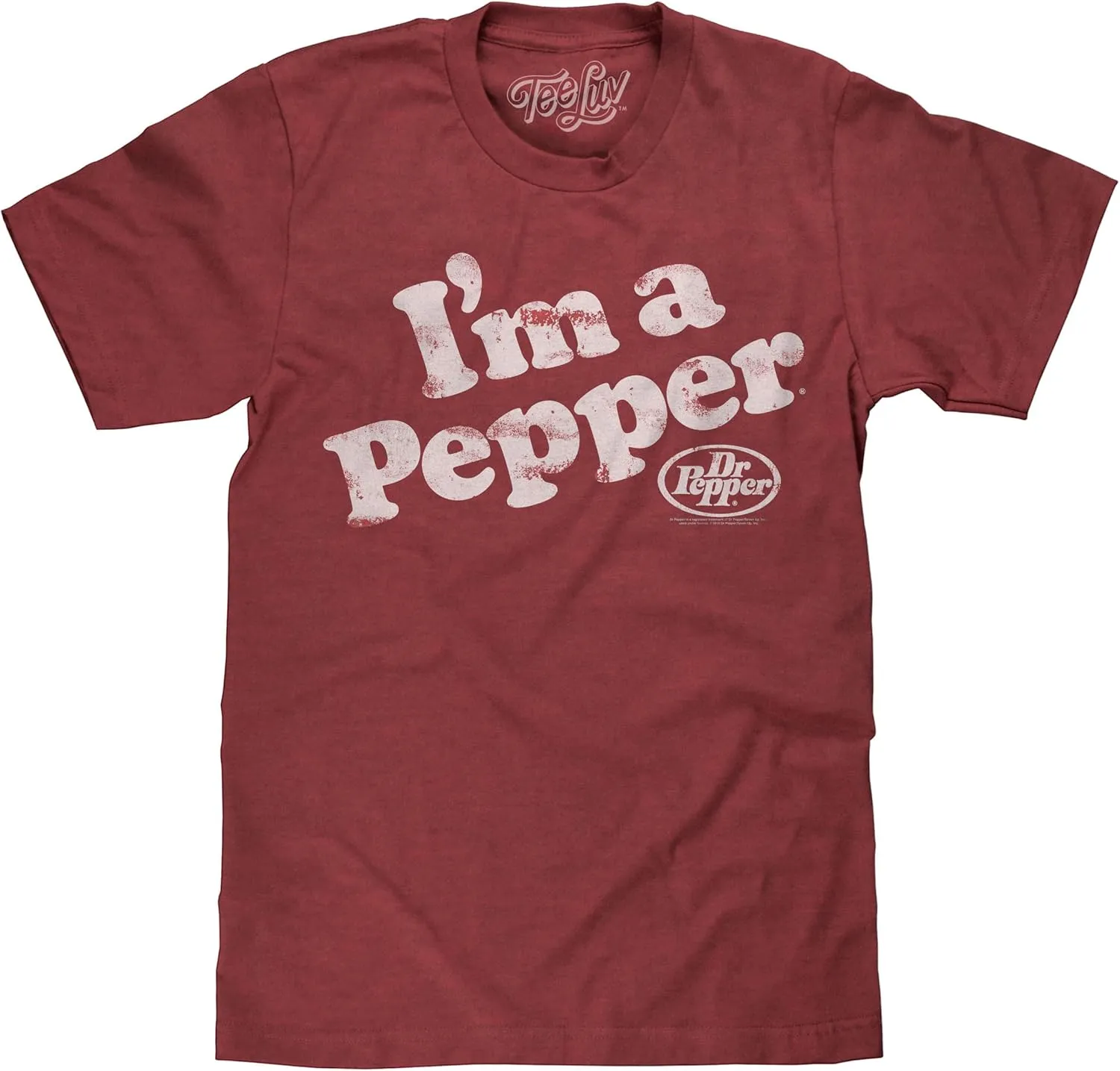 Tee Luv Men's Dr Pepper T-Shirt - Faded I'm A Pepper Logo Shirt