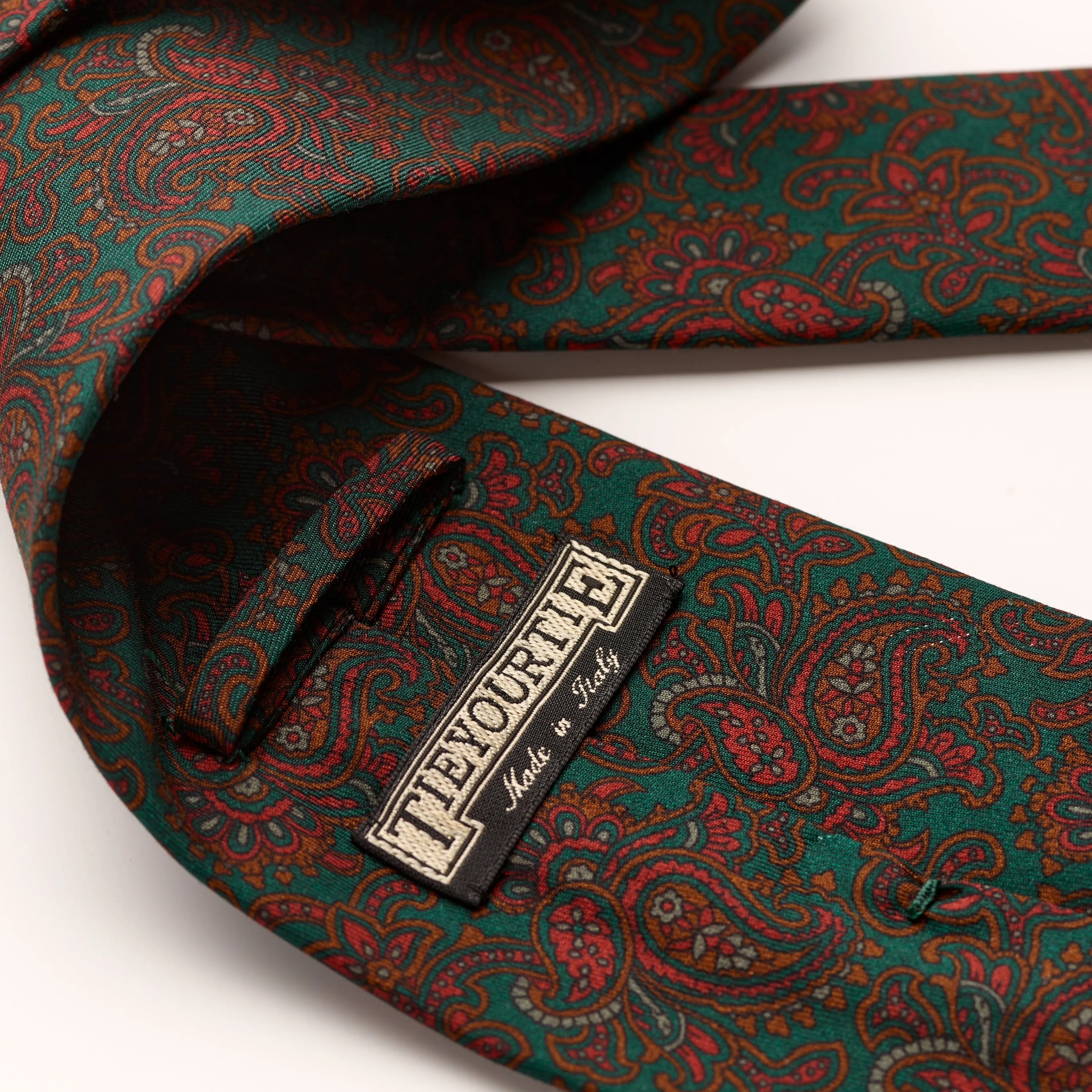 Tie Your Tie Dark Green Wool & Silk Paisley Tie