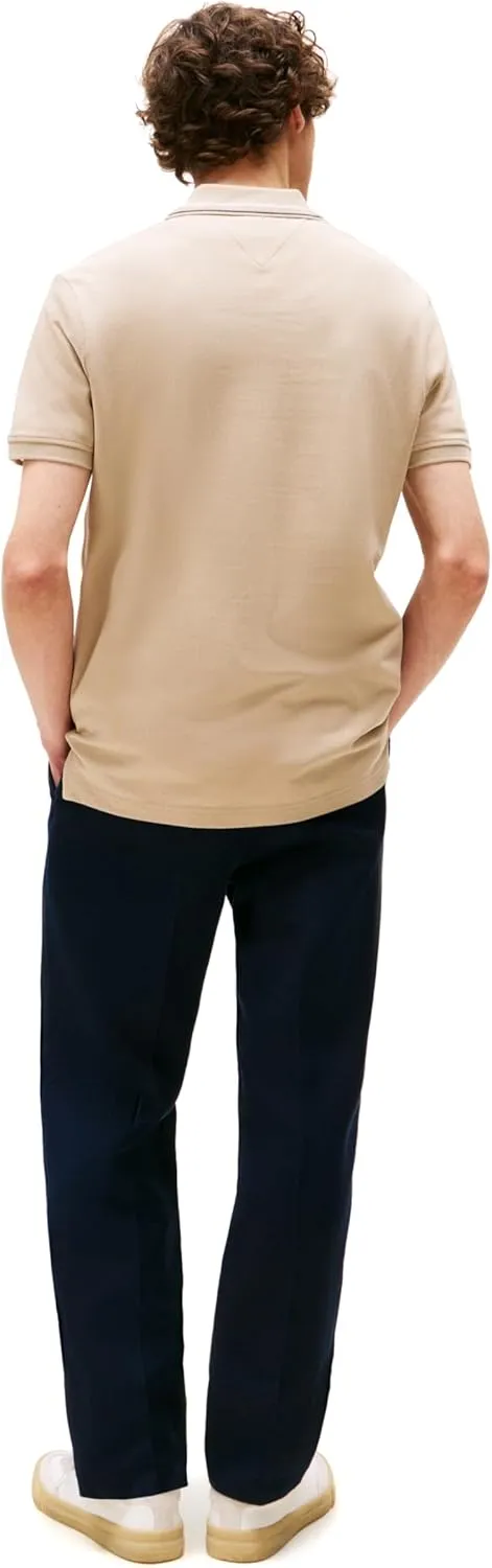 Tommy Hilfiger Men's Short Sleeve Polo Shirts in Regular Fit with Designs, Available in Big and Tall