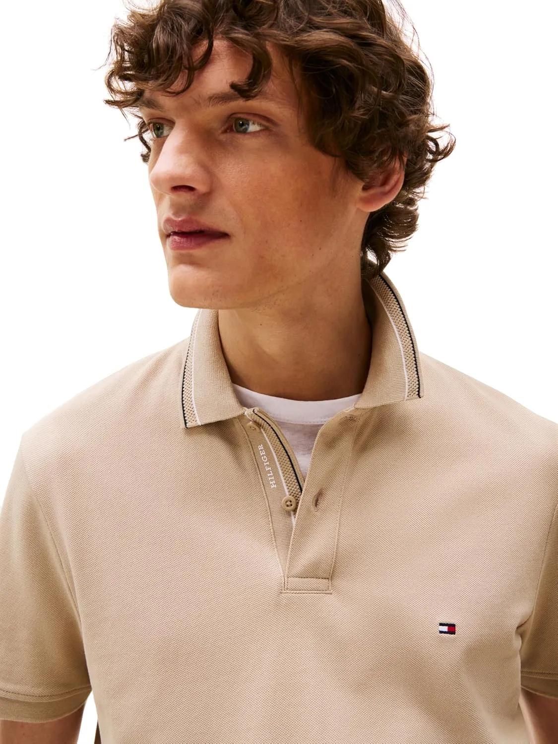 Tommy Hilfiger Men's Short Sleeve Polo Shirts in Regular Fit with Designs, Available in Big and Tall