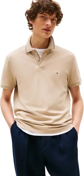 Tommy Hilfiger Men's Short Sleeve Polo Shirts in Regular Fit with Designs, Available in Big and Tall