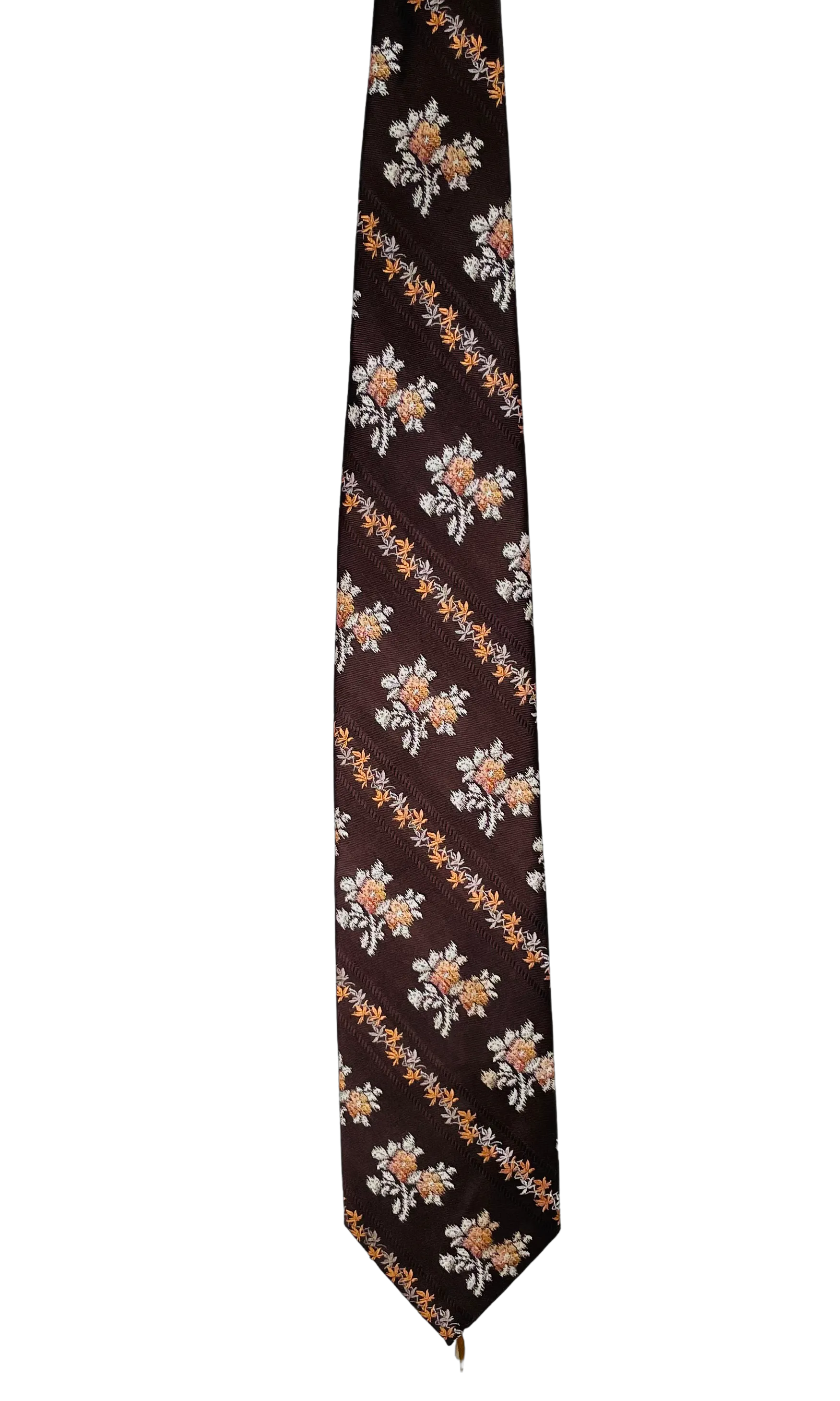 Vintage 70’s Printed Brown Tie