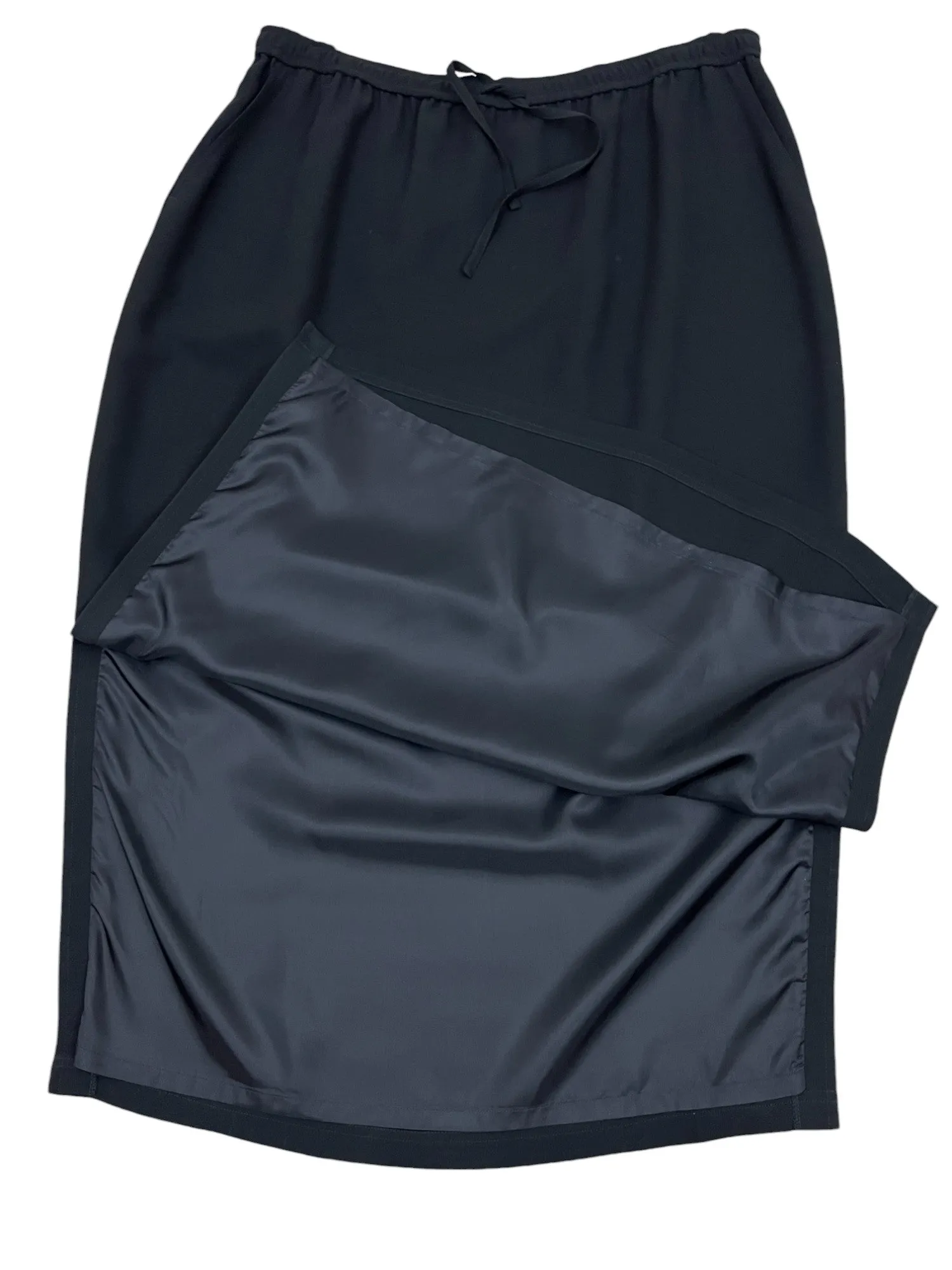 Vintage Black Pencil Skirt Drawstring Waist Size 2X